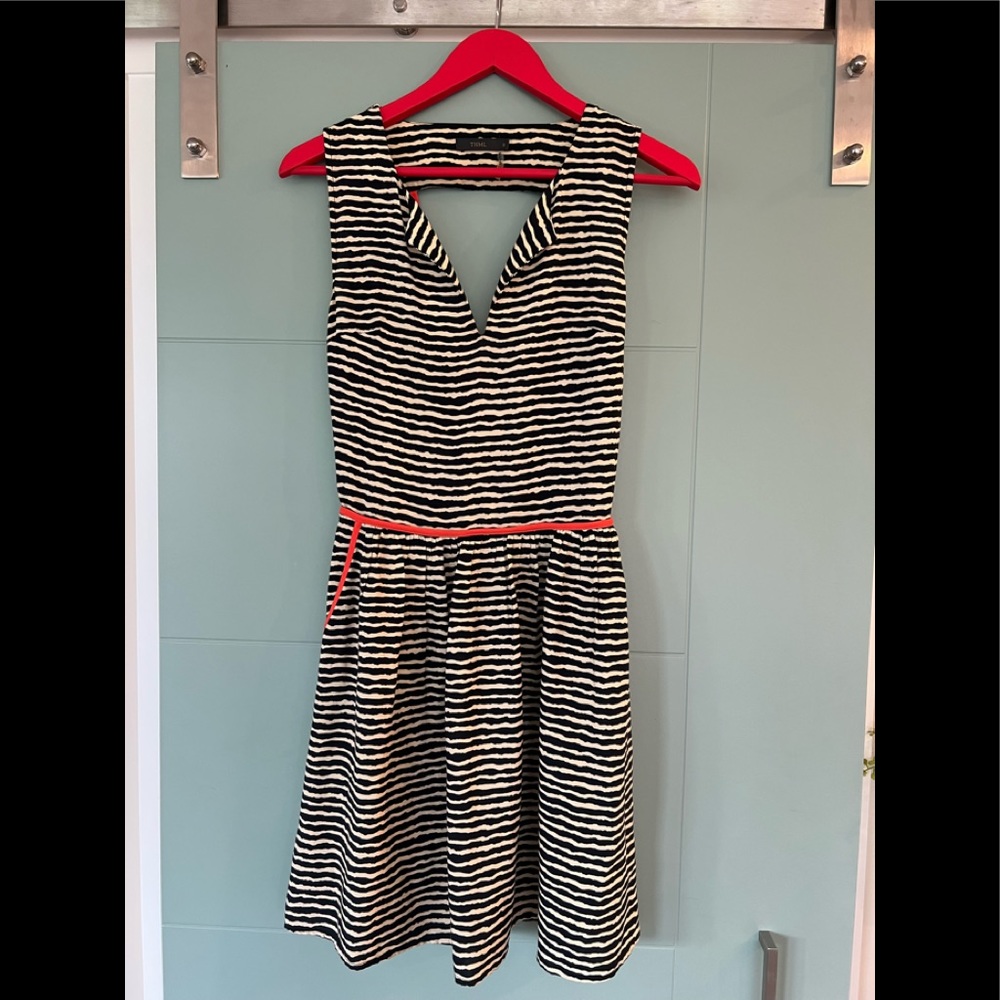 Super cute black/tan/orange mini dress